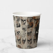 動揺してハッピーハローウィンパーティーヴィンテージスカル 紙コップ (右)