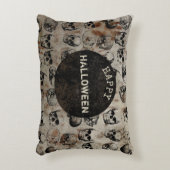 動揺してハッピーハローウィンヴィンテージスカル アクセントクッション (正面(垂直))