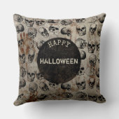 動揺してハッピーハローウィンヴィンテージスカル クッション (裏面)