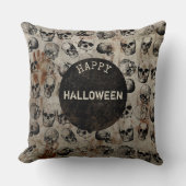 動揺してハッピーハローウィンヴィンテージスカル クッション (正面)