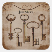 動揺してビクトリアンヴィンテージアンティーク鍵 スクエアシール (正面)