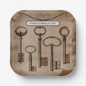 動揺してビクトリアンヴィンテージアンティーク鍵 ペーパープレート (正面)