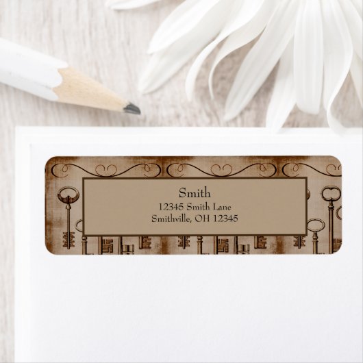 動揺してビクトリアンヴィンテージアンティーク鍵 ラベル (インサイチュ)