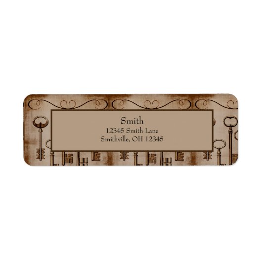 動揺してビクトリアンヴィンテージアンティーク鍵 ラベル (正面)