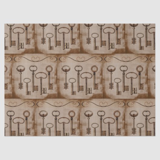 動揺してビクトリアンヴィンテージアンティーク鍵 薄葉紙 (正面)