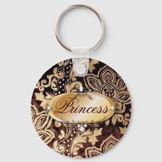 動揺してビクトリアン金ゴールド キーホルダー (正面)