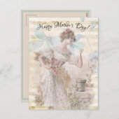 動揺してファンタジー女性が花粒集め シーズンポストカード (正面/裏面)