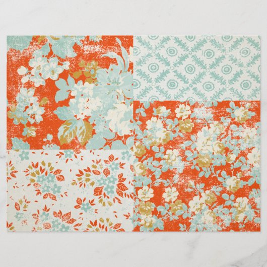 動揺してフローラスクラップブックジャンクジャーナル紙 (正面)