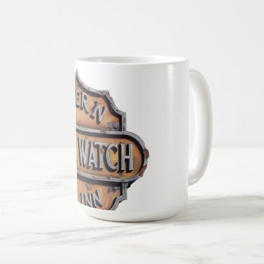 動揺してブラックウォッチタバーン&イン用メタルサイン コーヒーマグカップ (正面右)