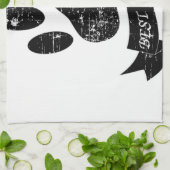 動揺してリボン付き犬の足 キッチンタオル (折り畳み)