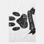 動揺してリボン付き犬の足 キッチンタオル (縦)