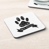 動揺してリボン付き犬の足 コースター (左側)
