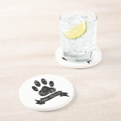 動揺してリボン付き犬の足 コースター (側面)