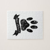 動揺してリボン付き犬の足 ジグソーパズル (横)