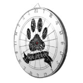 動揺してリボン付き犬の足 ダーツボード (正面右)