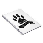 動揺してリボン付き犬の足 ノートブック (右側)