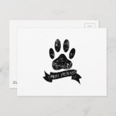 動揺してリボン付き犬の足 ポストカード (正面/裏面)