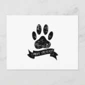 動揺してリボン付き犬の足 ポストカード (正面)