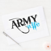 動揺してレタリング軍妻 長方形シール (封筒)