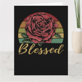 動揺してレトロサンセットレッドローズ賛美 カード (正面)