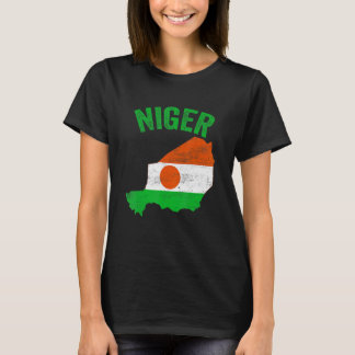 動揺してレトロニジェール国旗ニジェールの地図パトリオティック Tシャツ