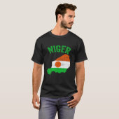 動揺してレトロニジェール国旗ニジェール地図愛国 Tシャツ (正面フル)