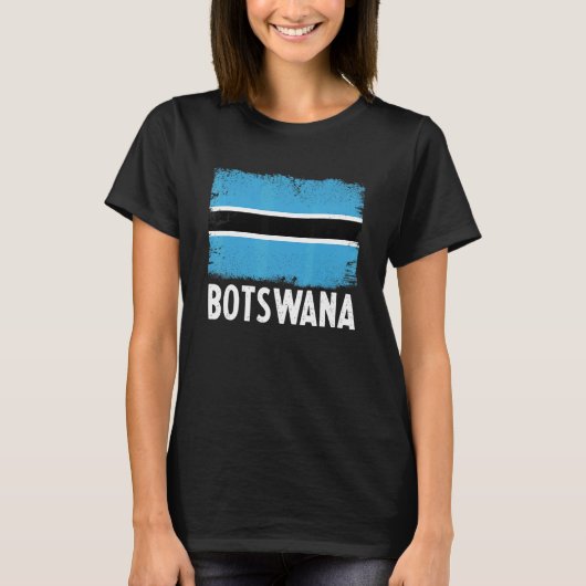 動揺してレトロボツワナ国旗 Tシャツ (正面)