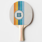 動揺してレトロレインボーダークイニシャル 卓球ラケット (正面)