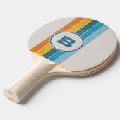 動揺してレトロレインボーダークイニシャル 卓球ラケット (正面アングル)