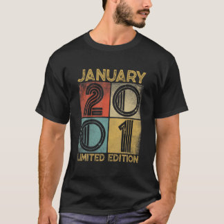 動揺してレトロ2001年1月21日21年 Tシャツ