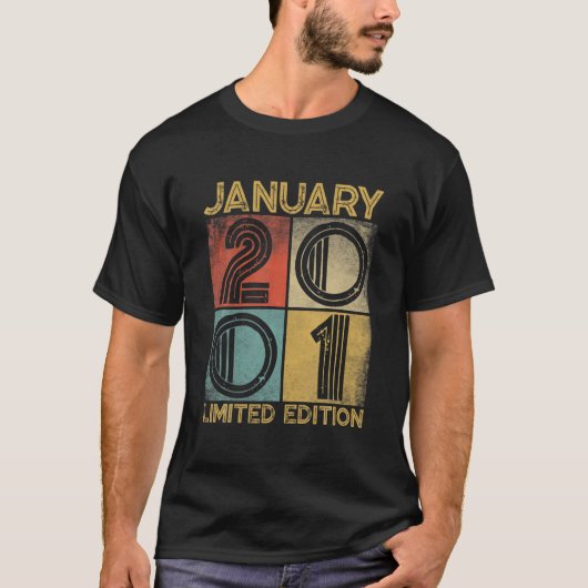 動揺してレトロ2001年1月21日21年 Tシャツ (正面)