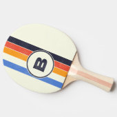 動揺してレトロ5ストライプのダークイニシャル 卓球ラケット (横)