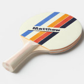 動揺してレトロ5ストライプのダーク（名前あり） 卓球ラケット (正面アングル)