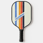 動揺してレトロ5ストライプの名 ピックルボールラケット (裏面)