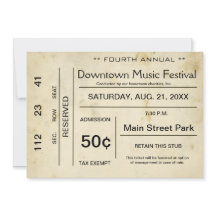 動揺してヴィンテージエンターテイメントチケット招待状