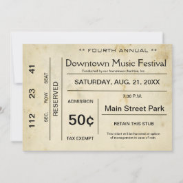 動揺してヴィンテージエンターテイメントチケット招待状 招待状