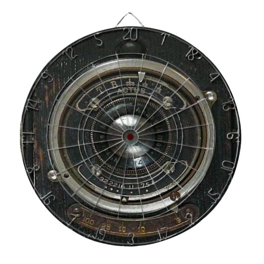 動揺してヴィンテージカメラのレンズ ダーツボード (正面)