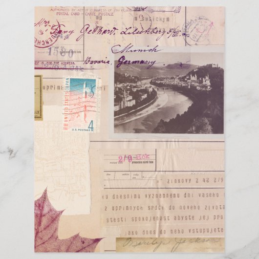 動揺してヴィンテージコラージュ仕訳帳スクラップブック紙 (裏面)