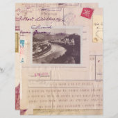 動揺してヴィンテージコラージュ仕訳帳スクラップブック紙 (正面/裏面)