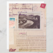 動揺してヴィンテージコラージュ旅行スクラップブック紙 (正面/裏面)