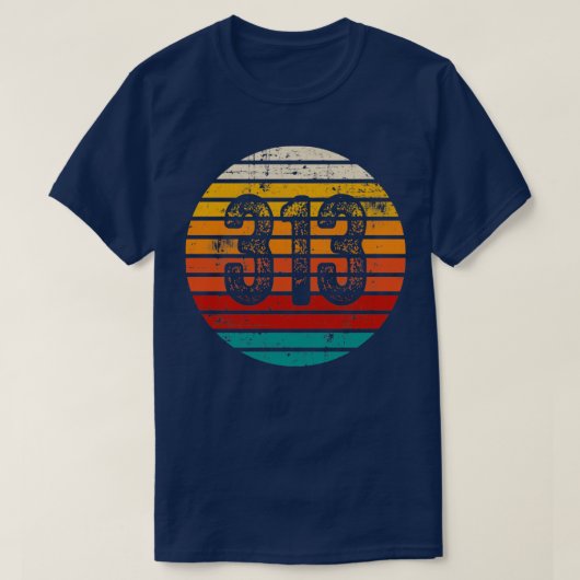 動揺してヴィンテージサンセット313市外局番 Tシャツ (デザイン正面)