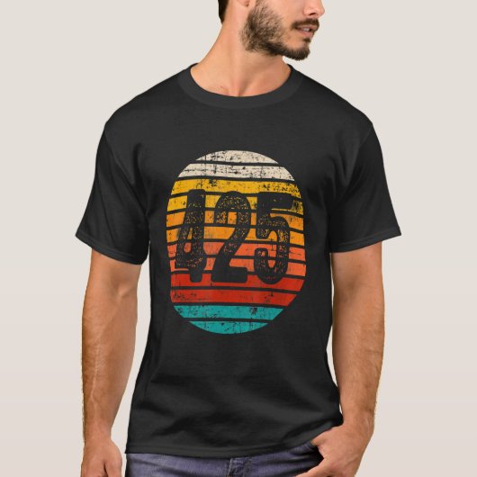 動揺してヴィンテージサンセット425エリアコード Tシャツ (正面)