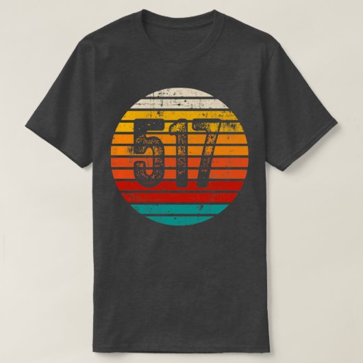 動揺してヴィンテージサンセット517市外局番 Tシャツ (デザイン正面)