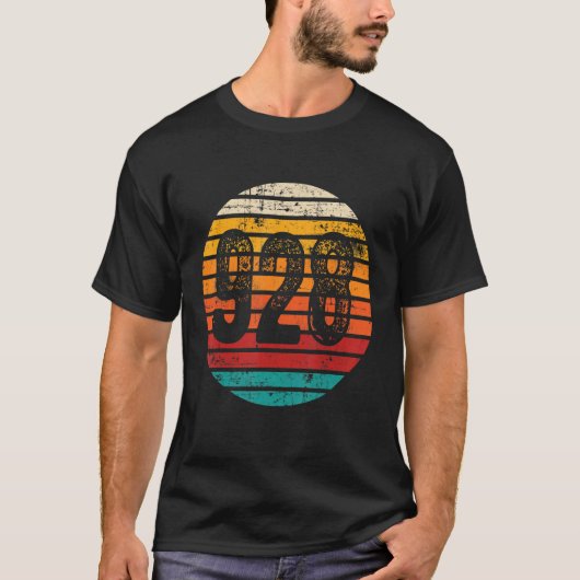 動揺してヴィンテージサンセット928エリアコード Tシャツ (正面)