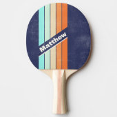 動揺してヴィンテージスタイルストライプレトロ名 卓球ラケット (正面)