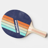 動揺してヴィンテージスタイルストライプレトロ名 卓球ラケット (横)