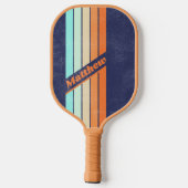 動揺してヴィンテージスタイルレトロダーク（名前あり） ピックルボールラケット (裏面)