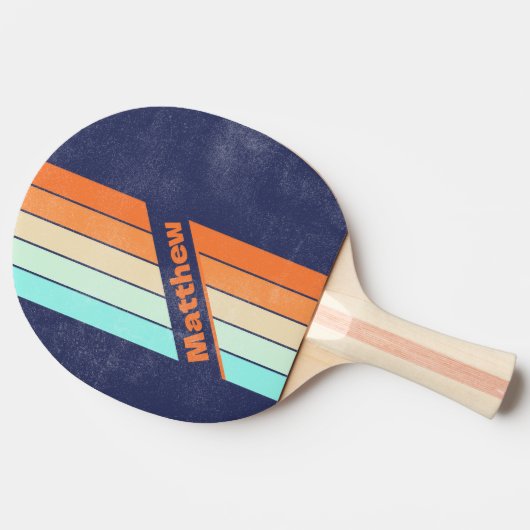 動揺してヴィンテージスタイルレトロダーク(名前あり) 卓球ラケット (横)