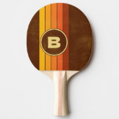 動揺してヴィンテージストライプスタイル付イニシャル 卓球ラケット (正面)
