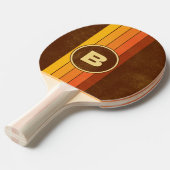 動揺してヴィンテージストライプスタイル付イニシャル 卓球ラケット (正面アングル)